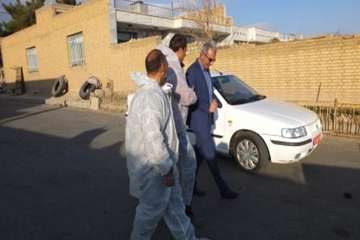بازدید دکتر سعیدی مدیرکل دامپزشکی استان ازمنطقه معدوم سازی کانون روستایی آنفلوانزای فوق حاد پرندگان 