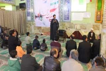 حضورکاروان انقلاب اداره کل دامپزشکی استان سمنان به مناسبت ایام ا.. دهه فجردرمسجد روستای خیرآبادسمنان