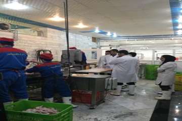 بازدیدکارشناسان اداره نظارت  بربهداشت عمومی ادامپزشکی استان سمنان از واحدهای بسته بندی گوشت مرغ وگوش