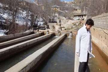 نمونه برداری ازمزارع ماهی روستای ملاده ،شهرستان مهدیشهر