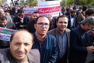 حضور پرسنل اداره کل دامپزشکی استان سمنان درراهپیمایی محکوم کردن اغتشاشات در کشور 2آذر 98