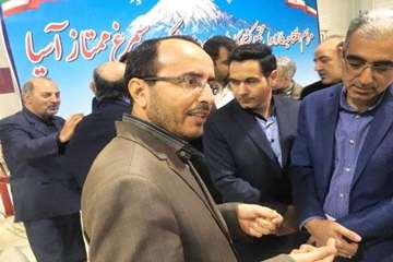 مراسم افتتاح فازاول مجتمع کشتارگاه طیوروسردخانه سیمرغ ممتاز آسیا شهرستان آرادن با حضور معاون اول رئی